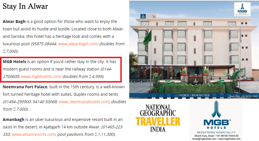 MGB Hotel in Alwar